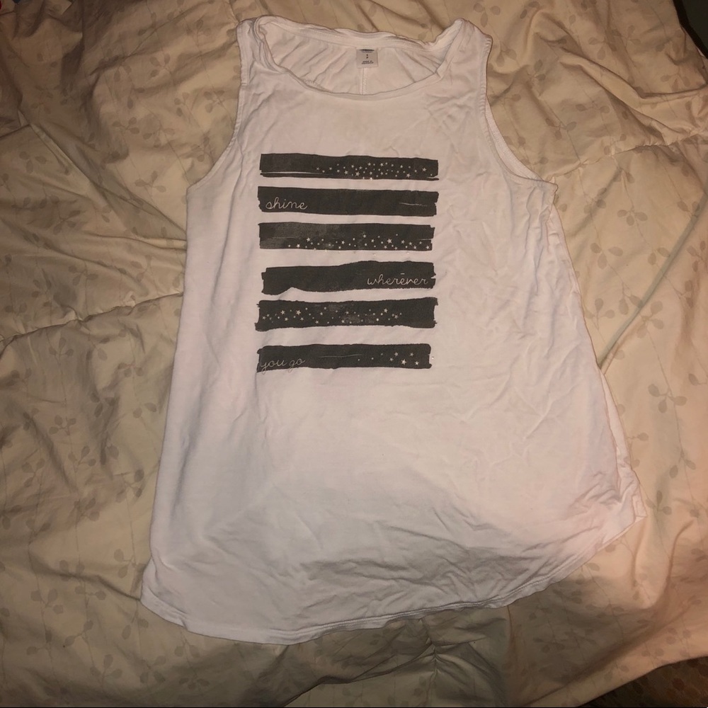 Women’s Old Navy White “Shine Wherever You Go” Top